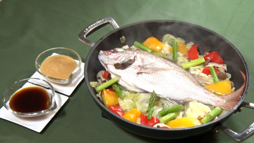 ＜旬レシピ＞真鯛と野菜の蒸し物